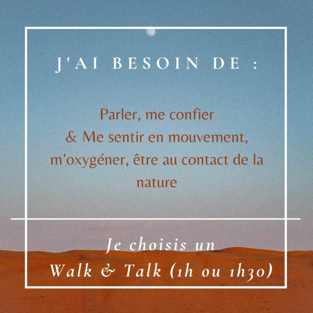 Séance Walk and Talk pour échanger, se mettre en mouvement par la marche thérapeutique